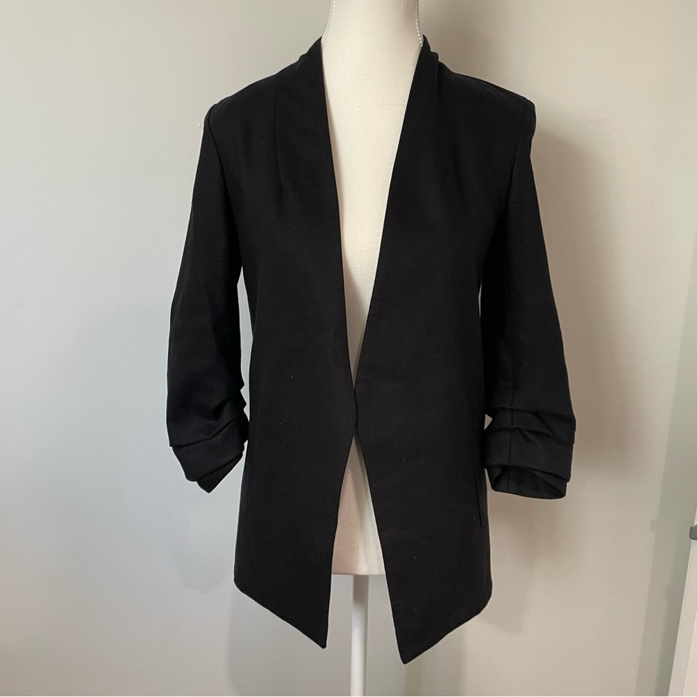 Aritzia Babaton New Power Blazer Wool-Cashmere Open Front Charcoal Grey Size 00 - Picture 6 of 10